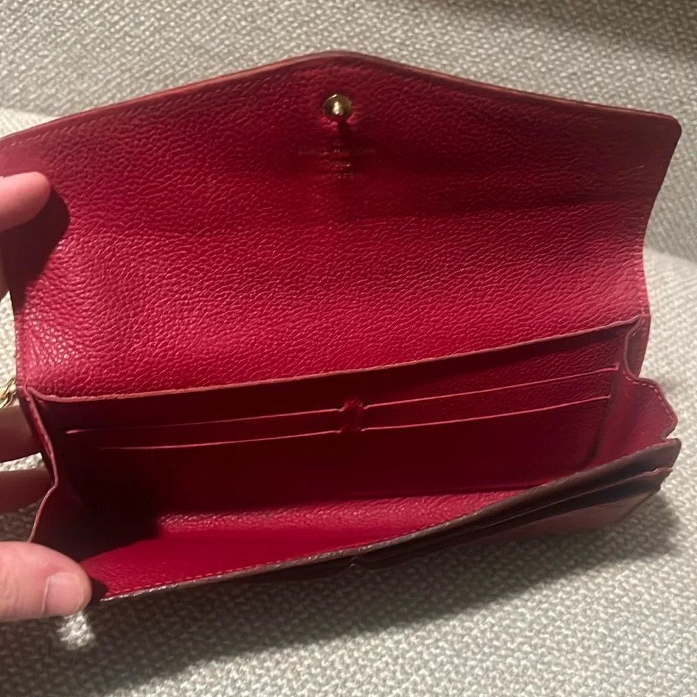 Authentic Louis Vuitton Empriente Sarah wallet raspberry color CA1183